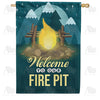America Forever Winter Campfire House Flag