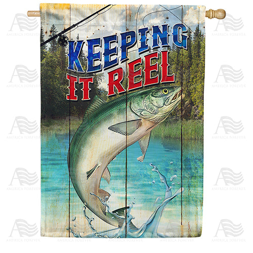 America Forever Keeping It Reel House Flag