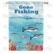 America Forever Gone Fishing House Flag