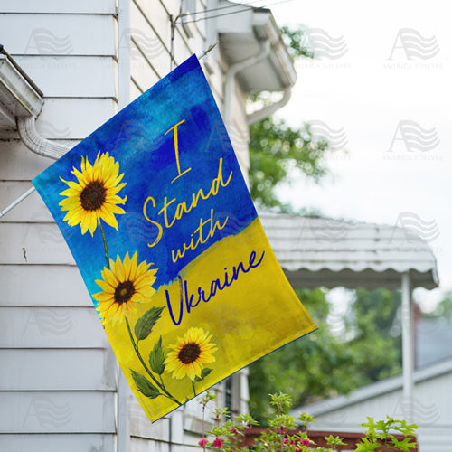 I Stand with Ukraine ( Sunflowers) House Flag