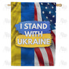 America Forever I Stand with Ukraine House Flag