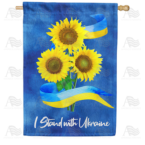 America Forever Ukraine Sunflowers House Flag