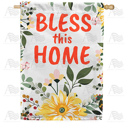 America Forever Bless This Home House Flag