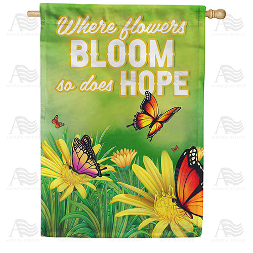 America Forever Hope Blooms Floral House Flag