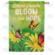 America Forever Hope Blooms Floral House Flag