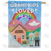 America Forever Grandkids Welcomed Here House Flag