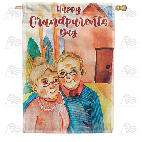 America Forever Happy Grandparents Day House Flag