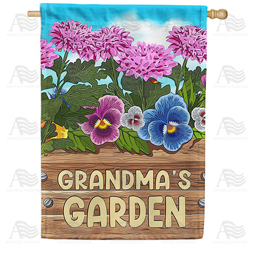 America Forever Grandma's Garden Floral House Flag