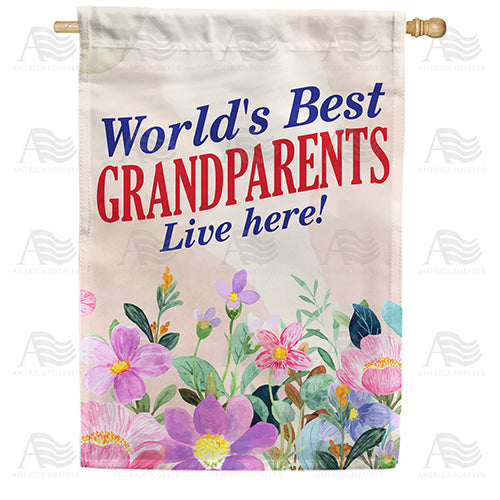 America Forever World's Best Grandparents House Flag