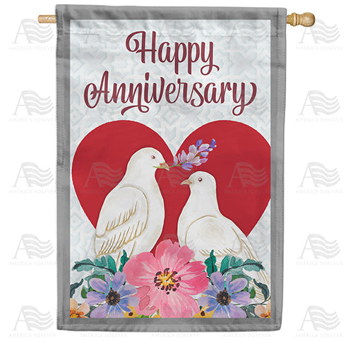 America Forever Anniversary Doves House Flag