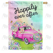 America Forever Happily Ever After Floral House Flag