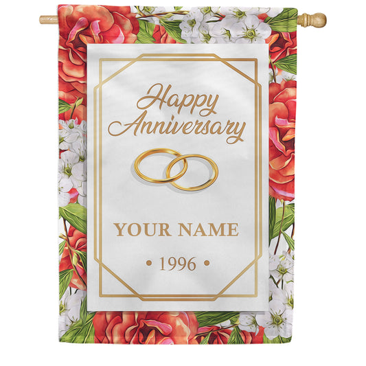 America Forever Personalized Anniversary Rings House Flag