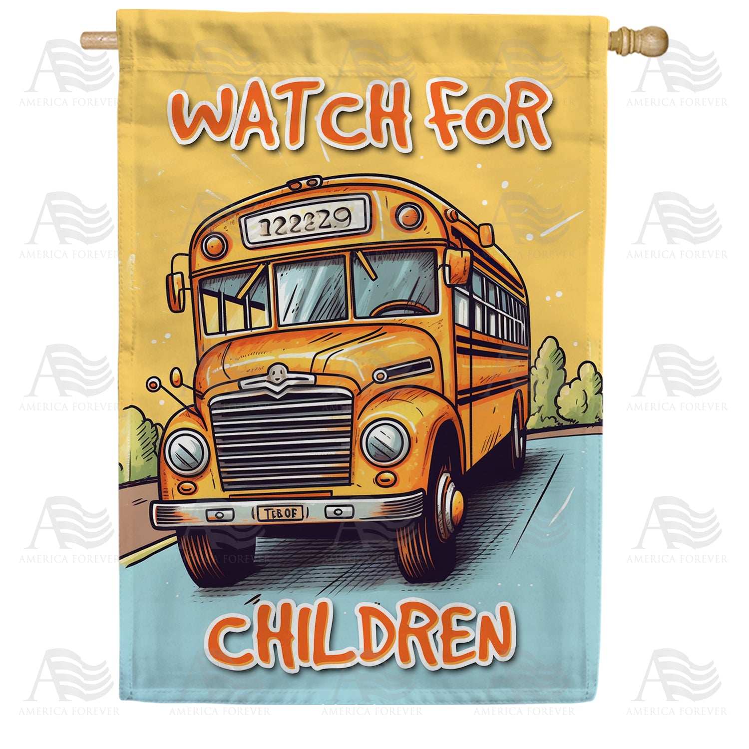 America Forever The Yellow School Mobile House Flag