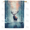 America Forever Winter Elk House Flag
