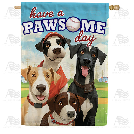 America Forever Fun Loving Pups House Flag
