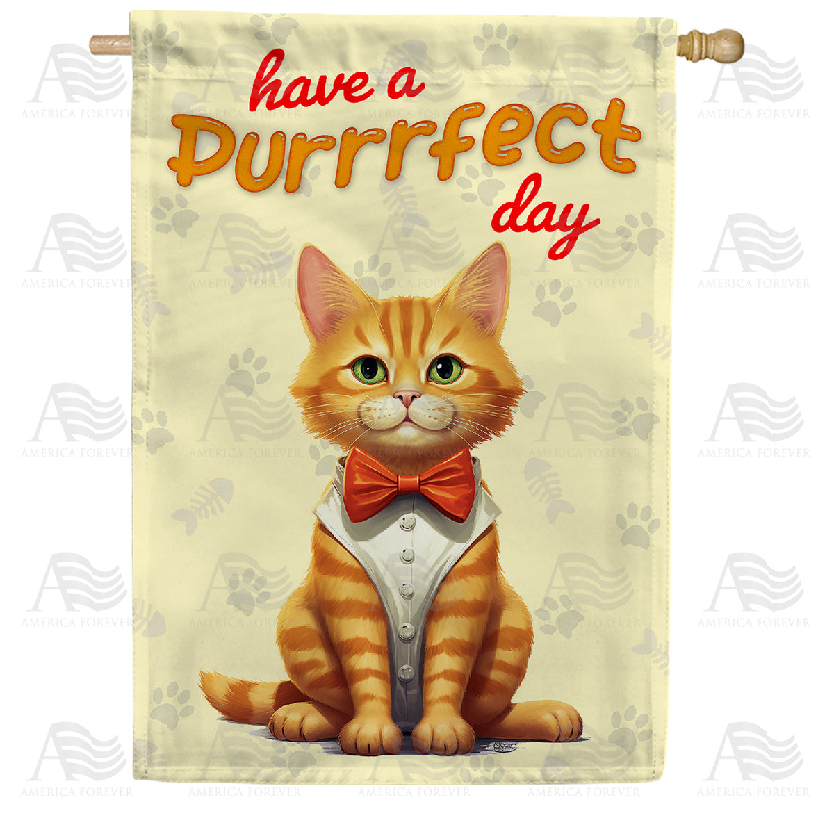 America Forever Purrrfect Day House Flag