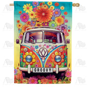 America Forever Hippie Van House Flag