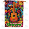 America Forever Groovy Guitar House Flag