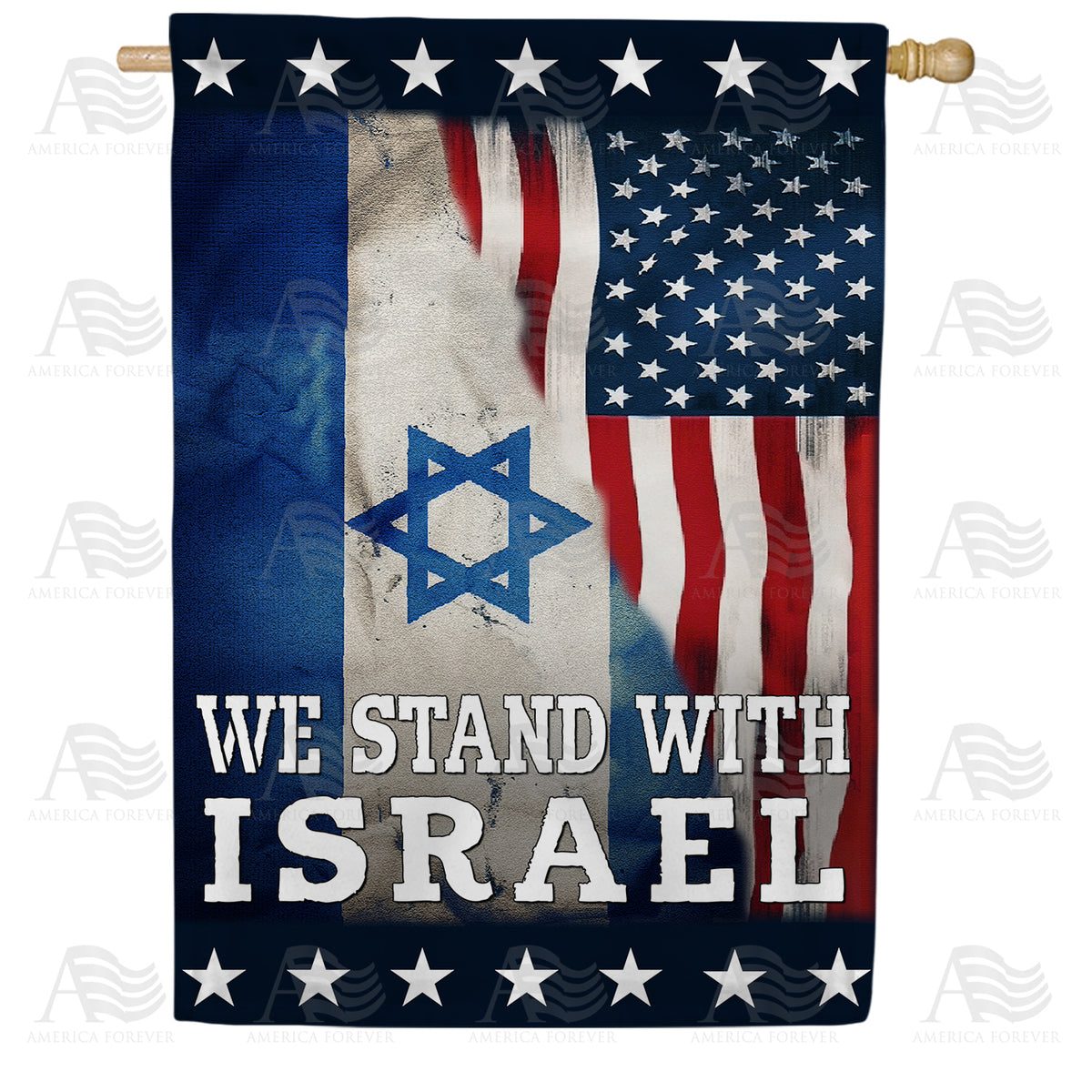We Stand With Israel Double Sided House Flag 28" x 40"