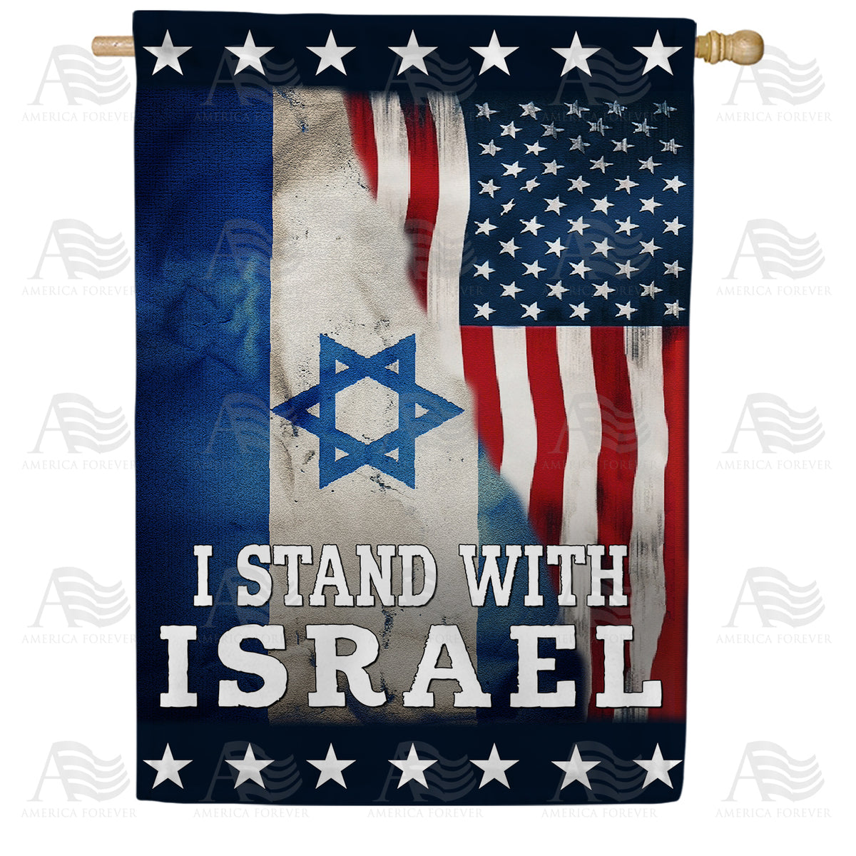 I Stand With Israel Double Sided House Flag 28" x 40"