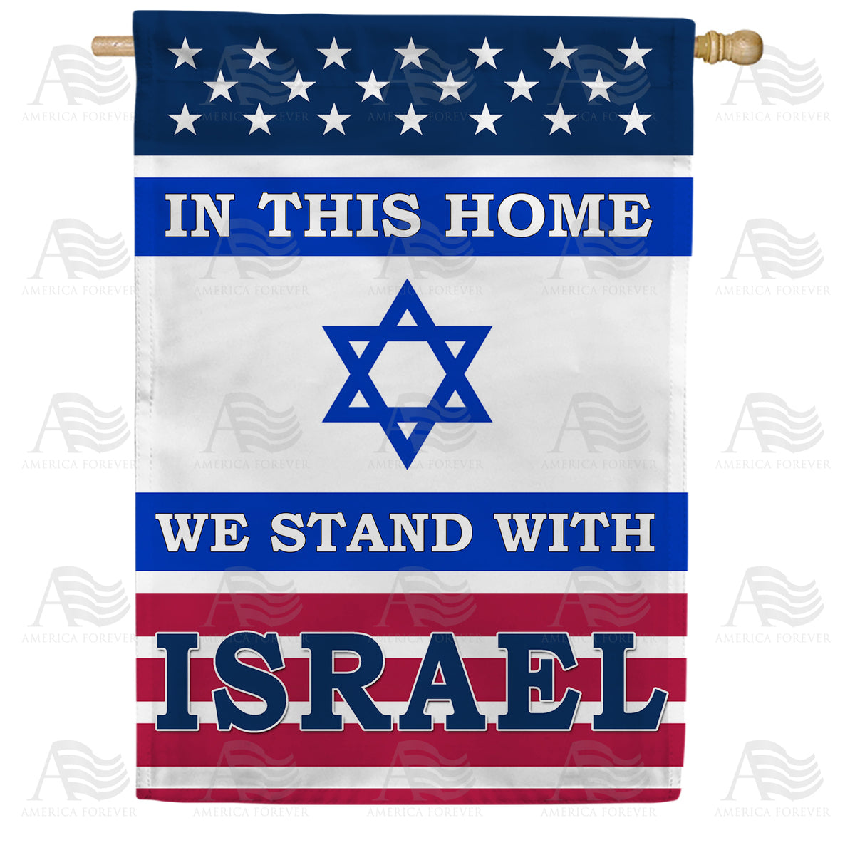 Our Home Stands for Israel Double Sided House Flag 28" x 40"