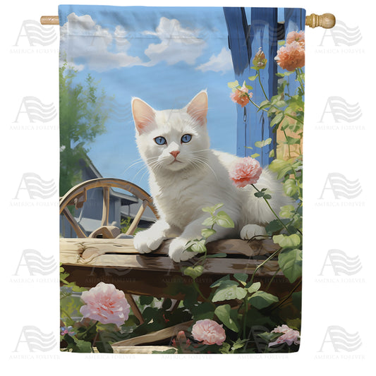 America Forever Blue Eyed Beauty House Flag