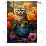America Forever Potted Kitty House Flag