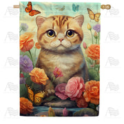 America Forever Pouty Kitten House Flag