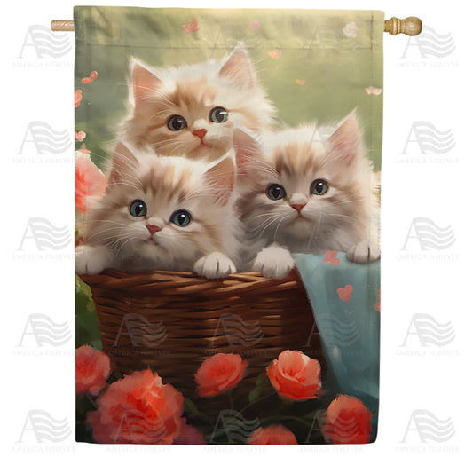 America Forever Basketful Of Cuteness House Flag