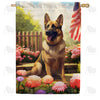 America Forever German Shepherd House Flag