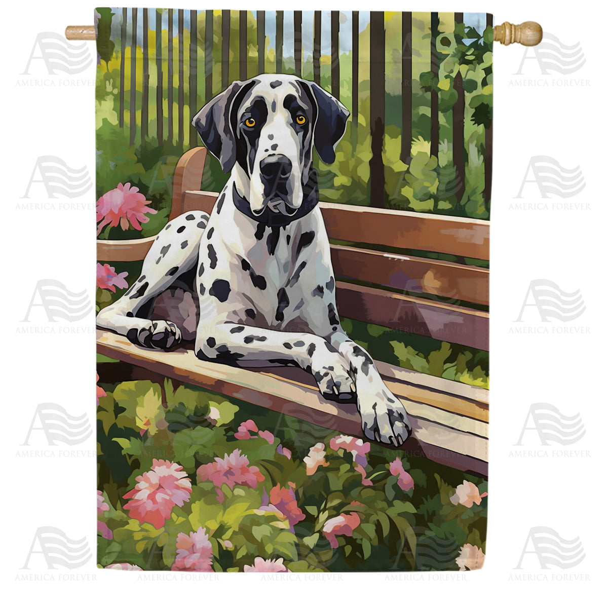America Forever Sit. Stay. Good Boy! House Flag