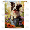 America Forever Border Collie House Flag