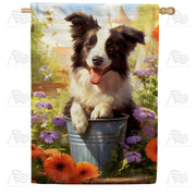 America Forever Border Collie House Flag