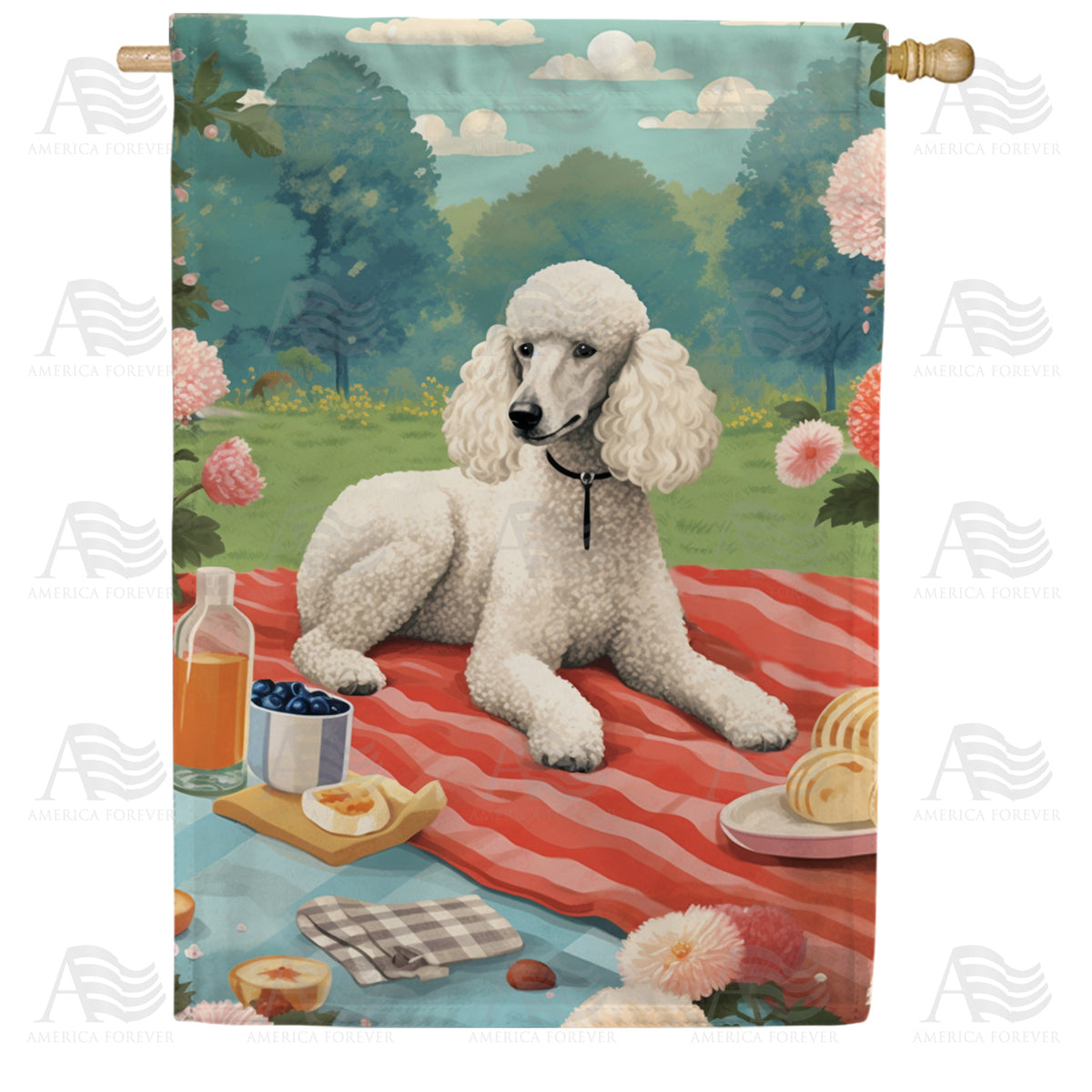America Forever Standard Poodle House Flag