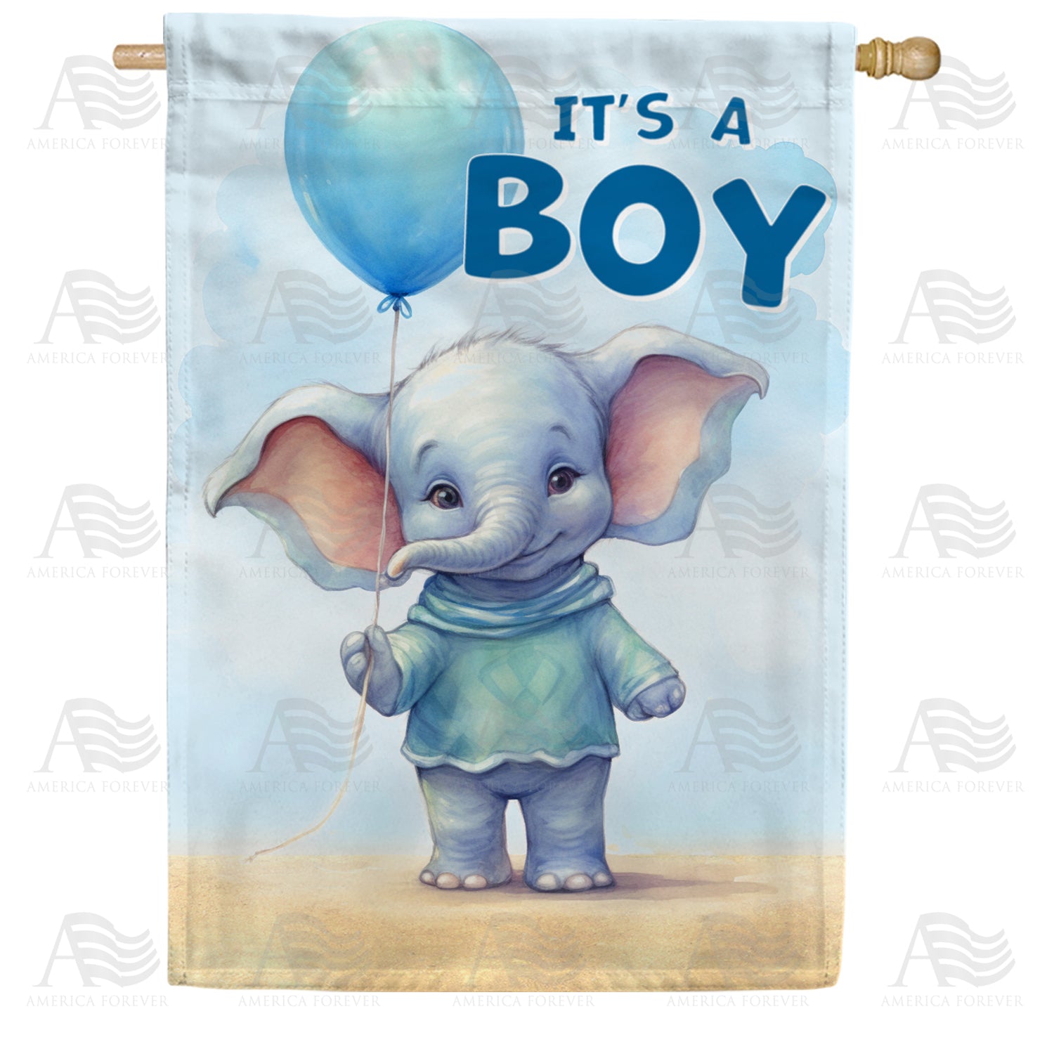 America Forever Baby Boy Elephant House Flag