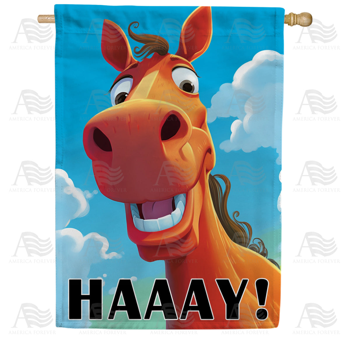 America Forever Straight From The Horse's Mouth House Flag