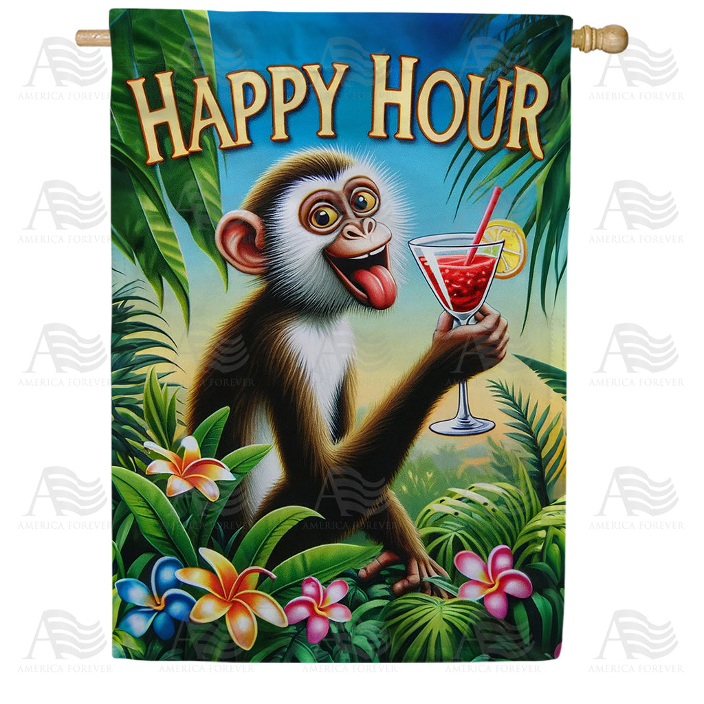 America Forever Happy Hour Monkey House Flag