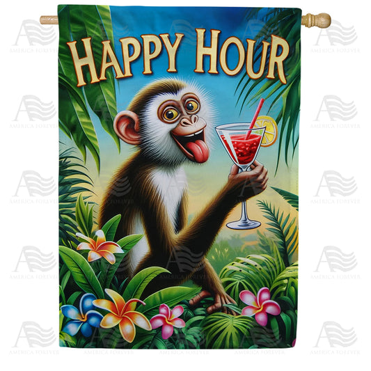 America Forever Happy Hour Monkey House Flag