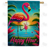 America Forever Happy Hour Flamingo House Flag