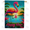 America Forever Happy Hour Flamingo House Flag