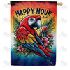 America Forever Happy Hour Parrot House Flag
