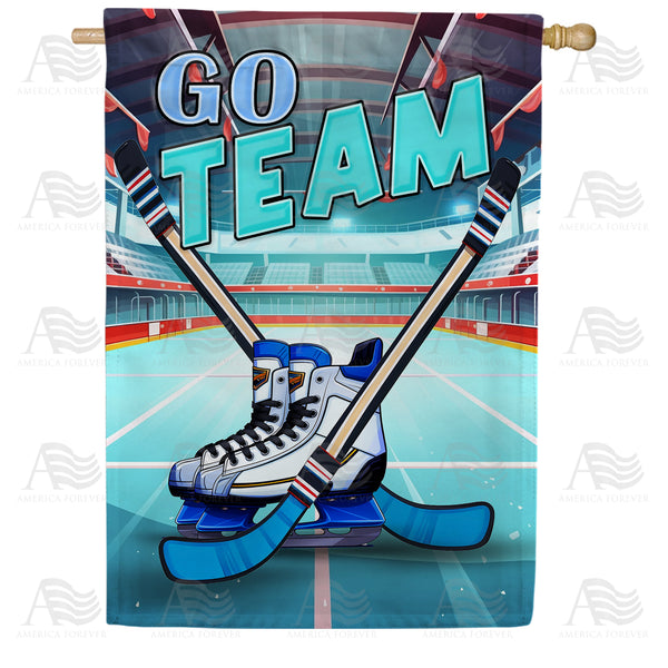 America Forever Ice Hockey Face Off House Flag