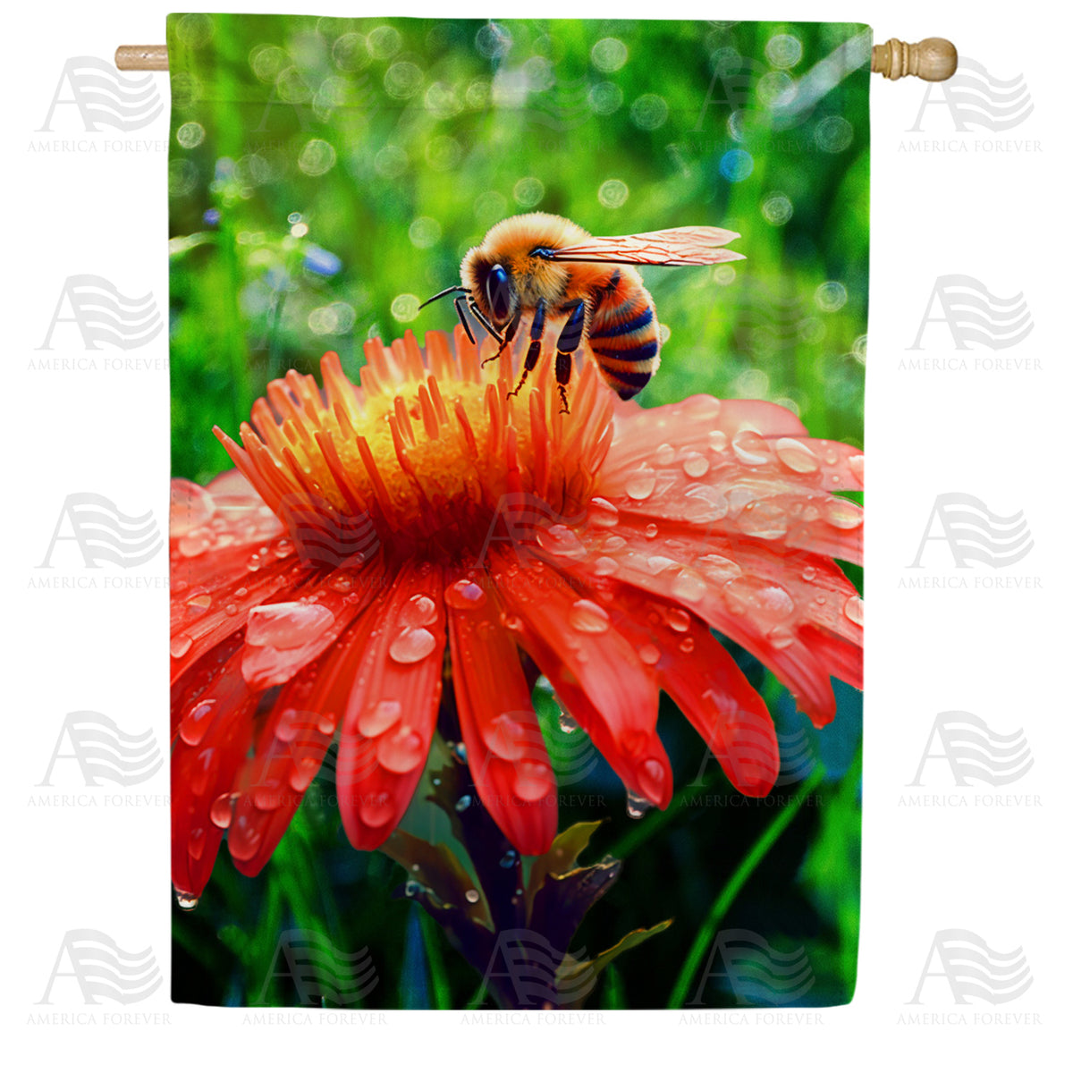 America Forever Rainy Day Bee House Flag