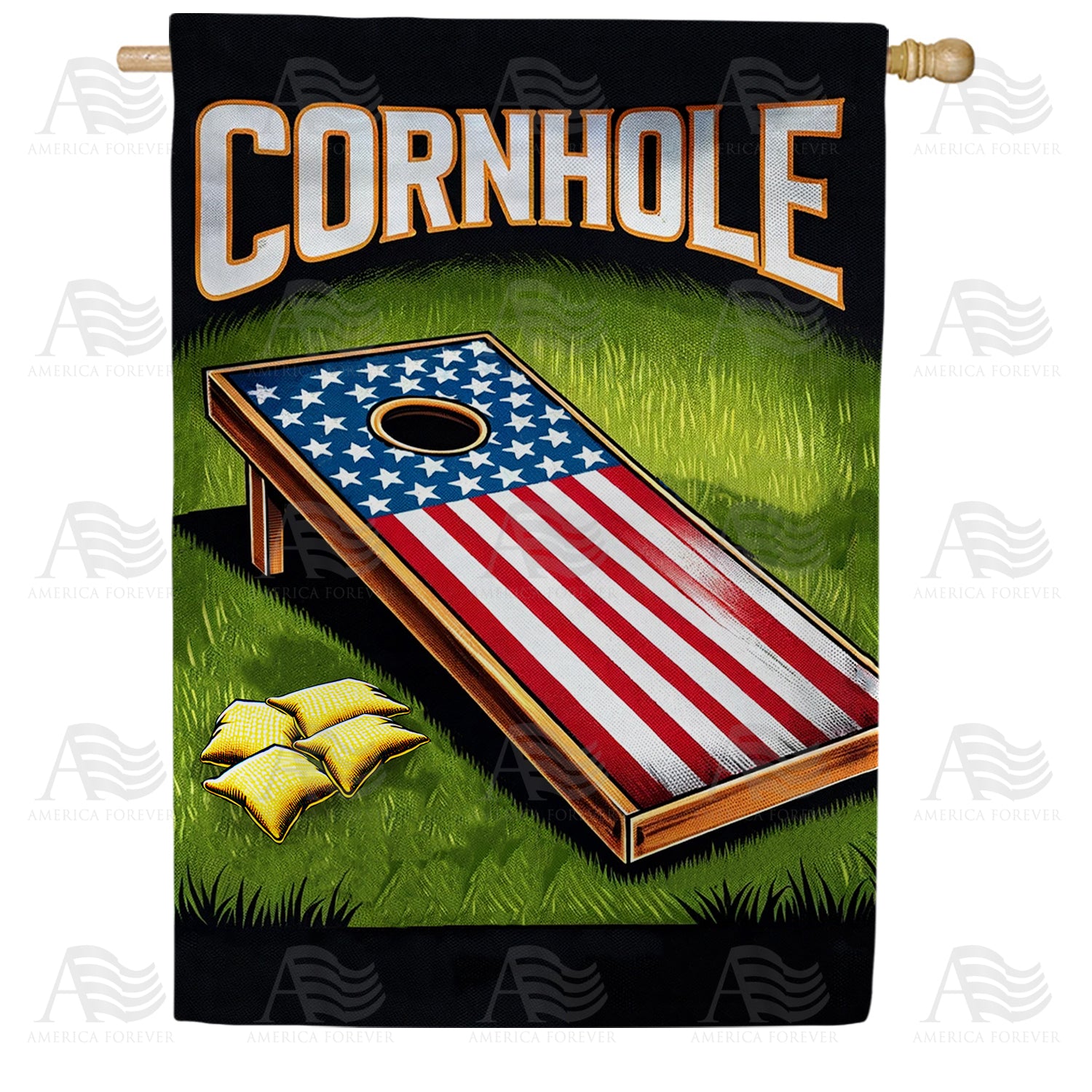 America Forever American Flag Cornhole Game House Flag