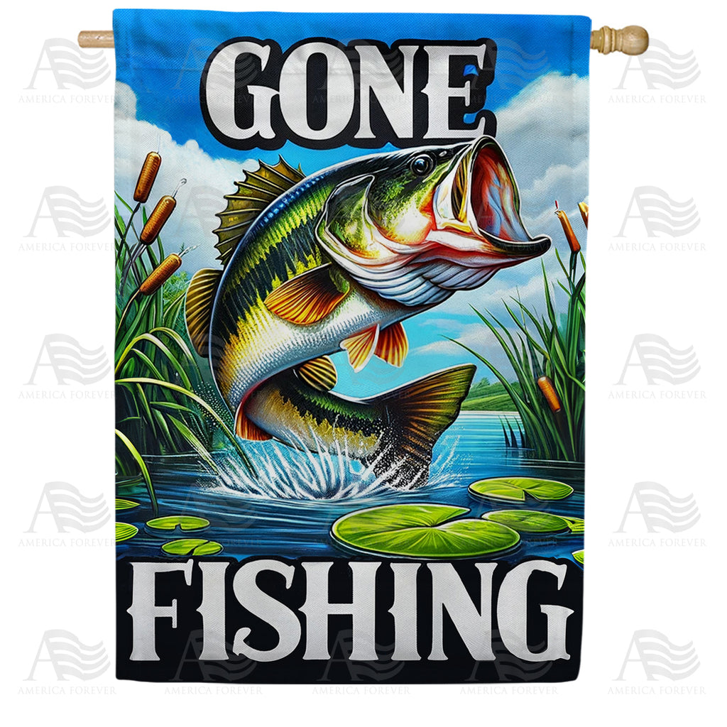 America Forever Lively Bass Fishing Adventure House Flag