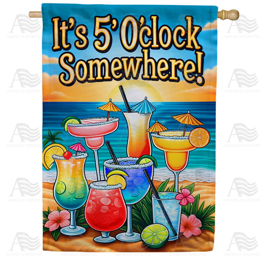 America Forever Beachfront Happy Hour Cocktails House Flag