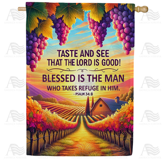 America Forever Autumn Vineyard Inspirational Verse House Flag