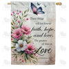 America Forever Butterflies and Blooms Love Verse House Flag