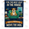 America Forever Best Seat Dog Humor House Flag