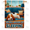 America Forever Napping Beagle House Flag